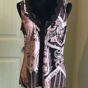 Saint Tropez West Pink and Brown Sleeveless Print